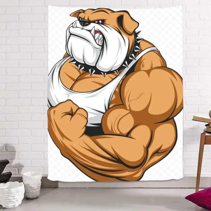 Свирепые животные акула-носорог собака гобелен мачо фон ткань фитнес гостиная спальня — фото 14