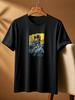 Funny Surfing Frog Print Casual Soft Short Sleeve Top Fashion Comfortable All-match Unisex Daily Tee