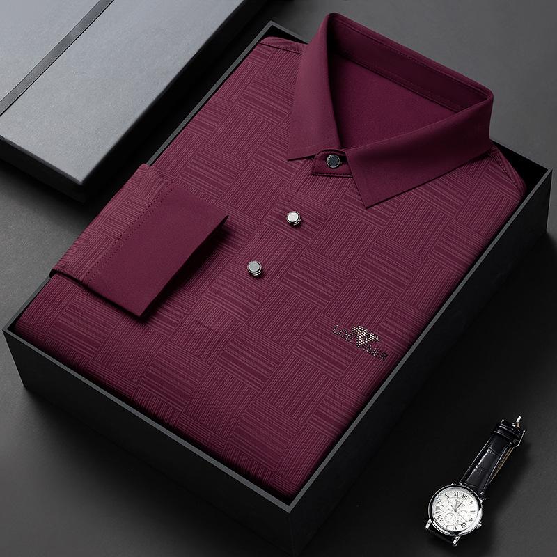 Футболка мужская весенне-осенняя модная бесшовная мужская повседневная рубашка с длинными — фото 4