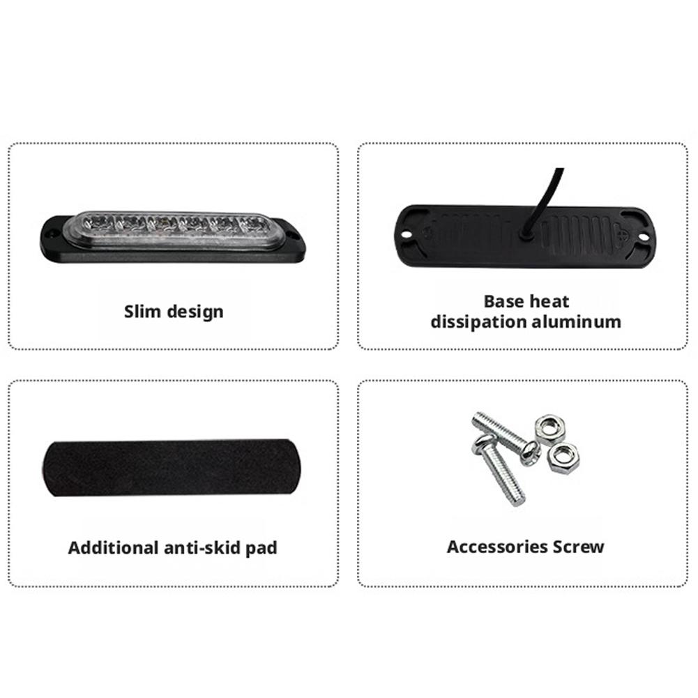 12V 24V 6smd LED Πλαϊνά Φώτα Αυτοκινήτου Φως Στροβοσκοπικού Προειδοποίησης Στροβοσκοπικό Φως Πλέγματος Φωτεινή Μπάρα Στροβοσκοπική Αυτοκινήτου/μοτοσυκλέτας/φορτηγού