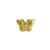 14K Gold-Filled Zirconia Bear Beads with Engraved Butterfly Crystal for DIY Jewelry.