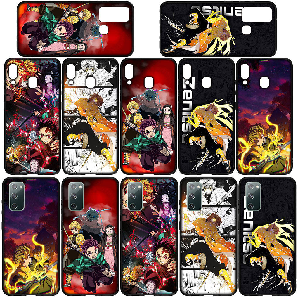 Phone Case for Samsung Galaxy S25 S24 S23 iPhone 16 15 Xiaomi Redmi Note 14 13 12 16E 11 Pro Max OPPO Moto Huawei Demon Slayer Agatsuma Zenitsu Cover