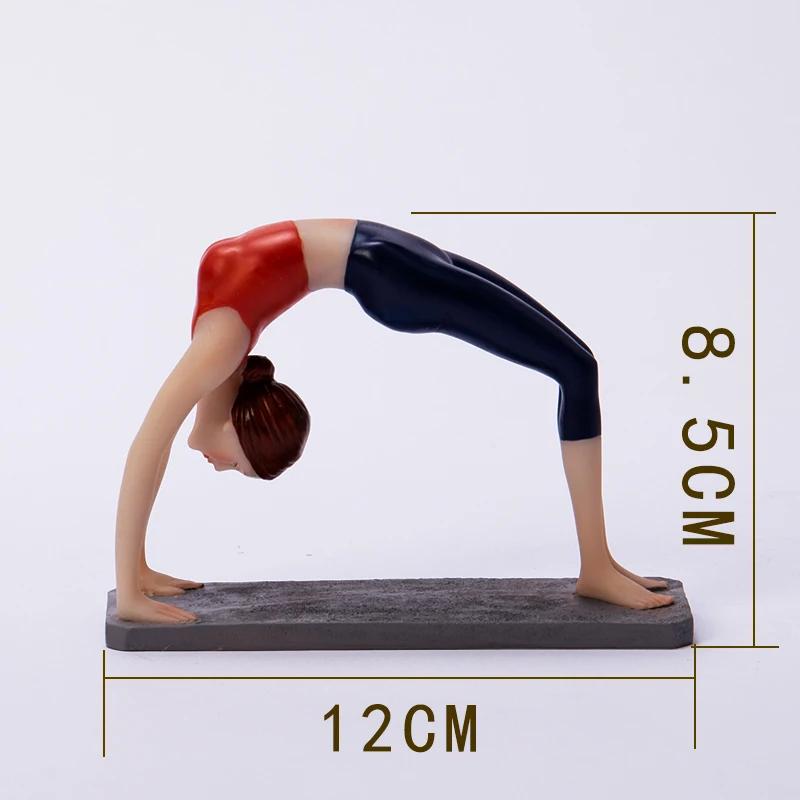 Creative Painted Yoga Girl Figures Statue Crafts Desk Decoration Yoga Sports Character Sculpture Ornaments Room Aesthetics Decor