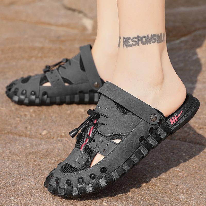 2025 Summer New Fashion Sandals Casual Non-slip Wear-resistant Outdoor Dual-purpose Cool Slippers Soft-soled Wading Beach Shoes