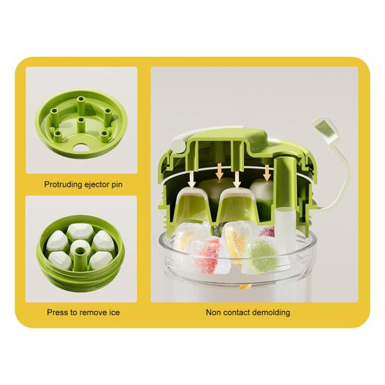 2-in-1 Portable Ice Cube Maker And Tumbler with Straw Leak-Proof BPA-Free Plastic Cup Easy-Release Silicone Mold for Cold Drinks Travel Outdoor