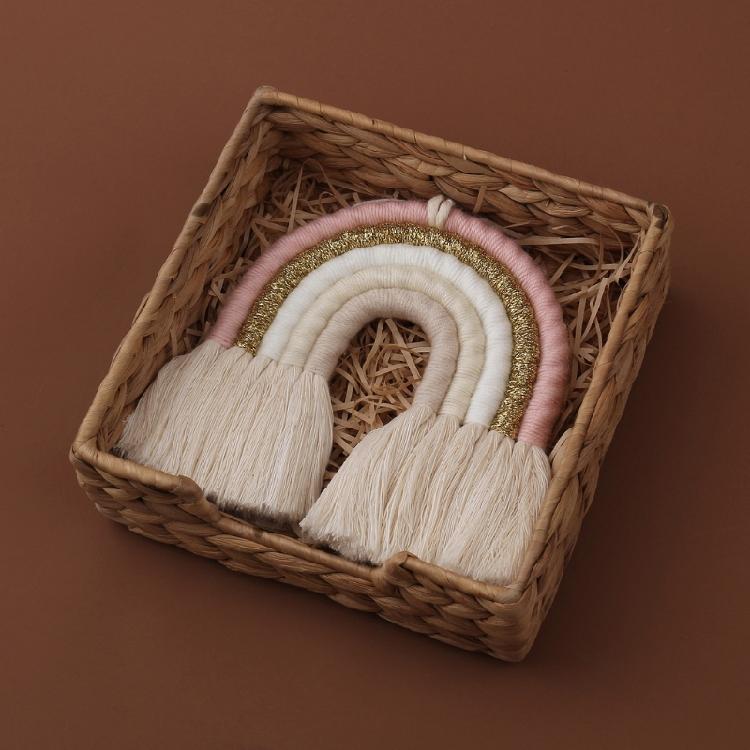 Colorful Woven Macrame Rainbow Wall Decor Party Decoration for Kids Baby Nursery