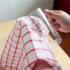 1Pc 50x70cm White Red Plaid Striped Cotton Tea Towel Kitchen Table Napkin Cleaning Cloth Xmas New Year Decor