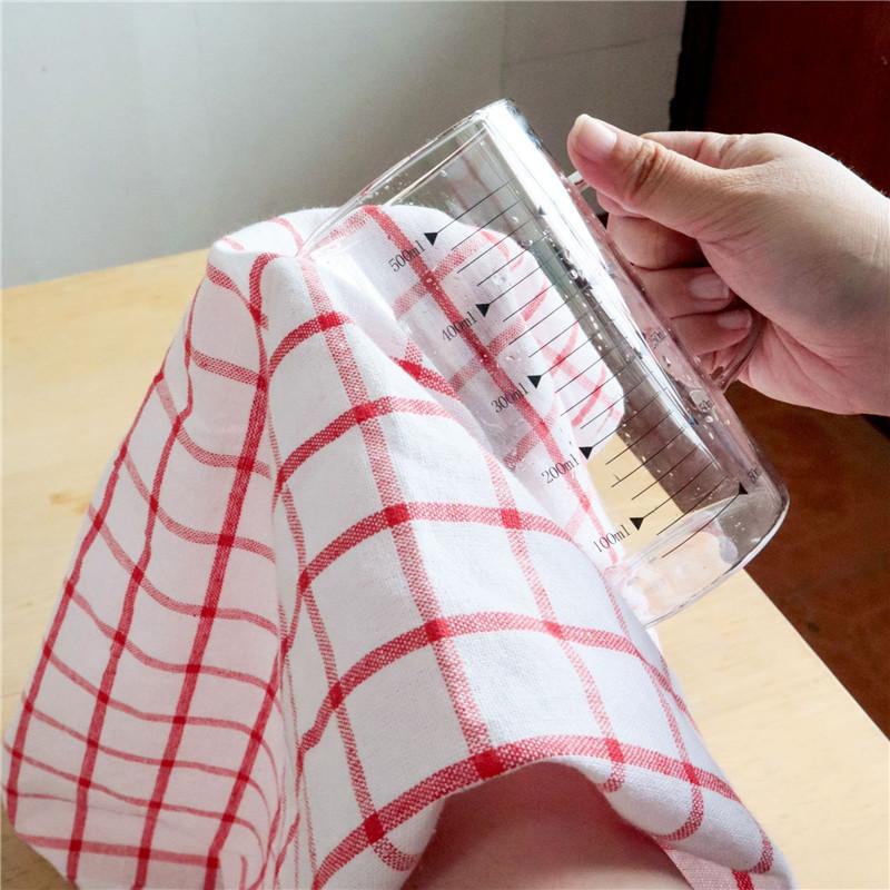 1Pc 50x70cm White Red Plaid Striped Cotton Tea Towel Kitchen Table Napkin Cleaning Cloth Xmas New Year Decor