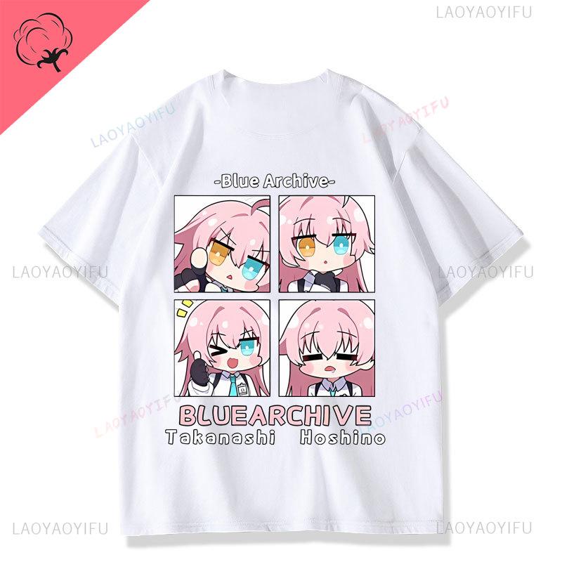 

Anime Shirt Blue Archive Cosplay TShirt Boy Tee Girl Y2k Clothes Casual Cute Pattern Cotton Crew Neck Harajuku Takanashi Hoshino 4XL