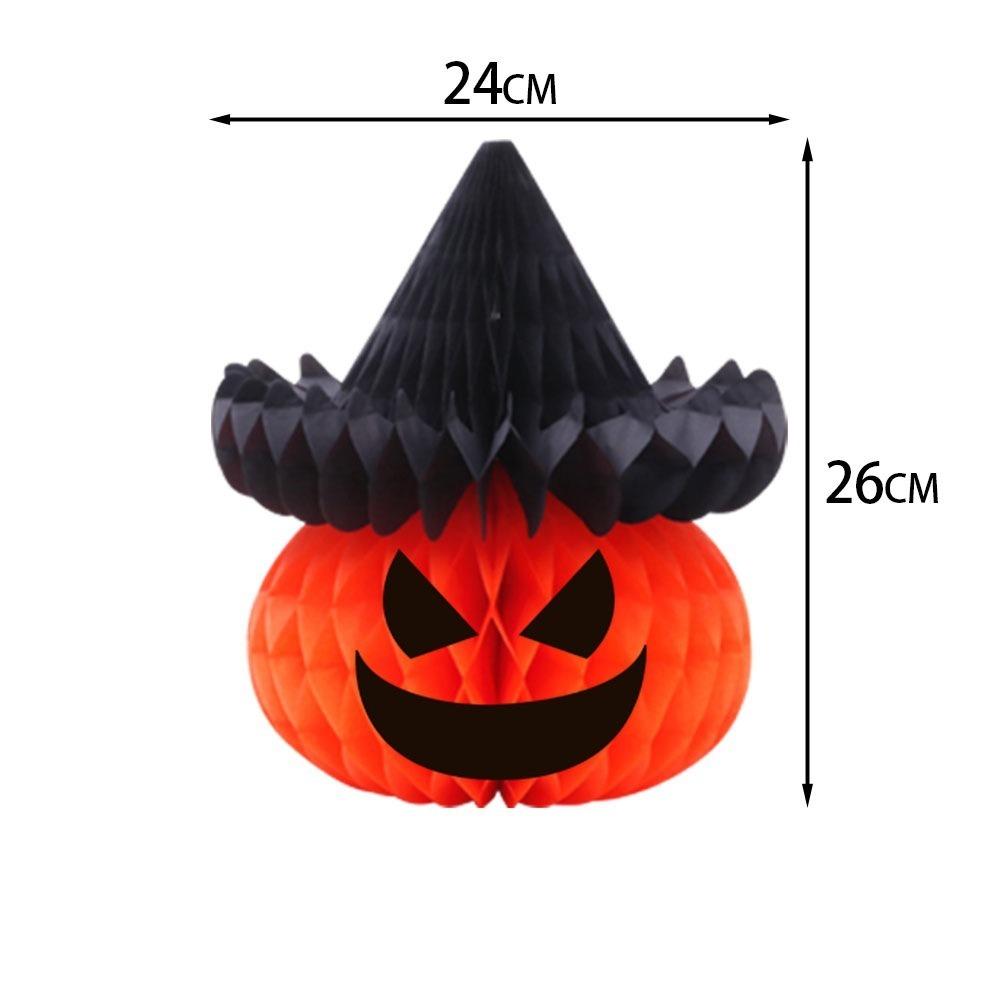 3D Honeycomb Design Halloween Honeycomb Ball Pendant Paper Craft Material Ceiling Mountable Hanging Halloween Ornaments