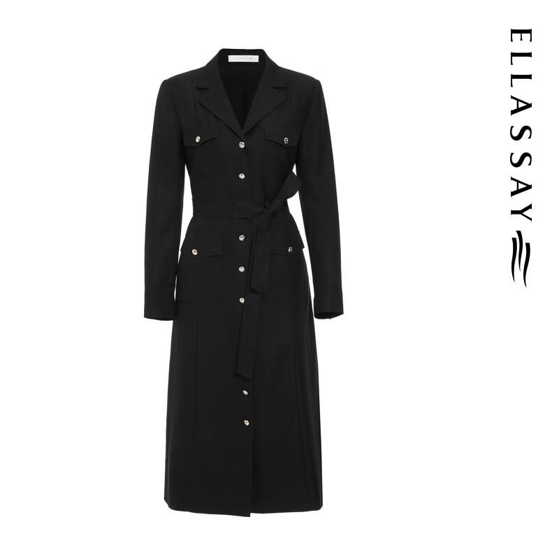 ELLASSAY Merino Wool Single-Breasted Long Sleeve Dress