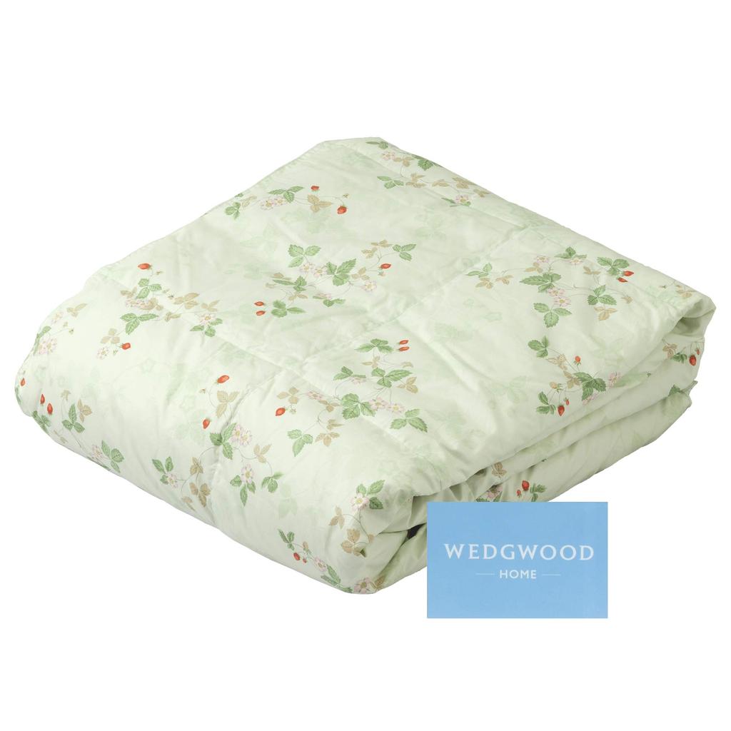 Nishikawa Down Quilt (Feather Quilt), Single, Wedgwood Wild Strawberry, 70% Down, Washable, Green, AA07152022G