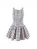 Sweet & Spicy Plaid A-line U-neck Sleeveless Dress with Waist-cinching Single-breasted Detail