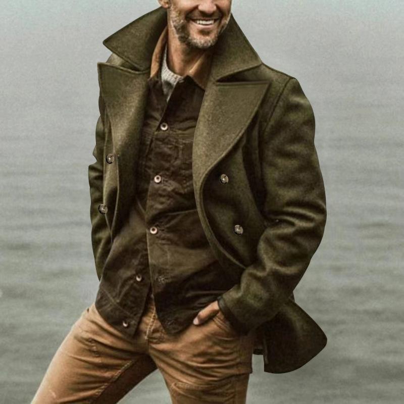 Autumn And Winter Solid Color Casual Fashion Jacket Men'S Corduroy Lapel Jacket New American Retro Multi Bag Workwear Jacket