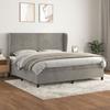 3129171 vidaXL Divan Bed and Mattress Light Grey 200x200cm Velvet