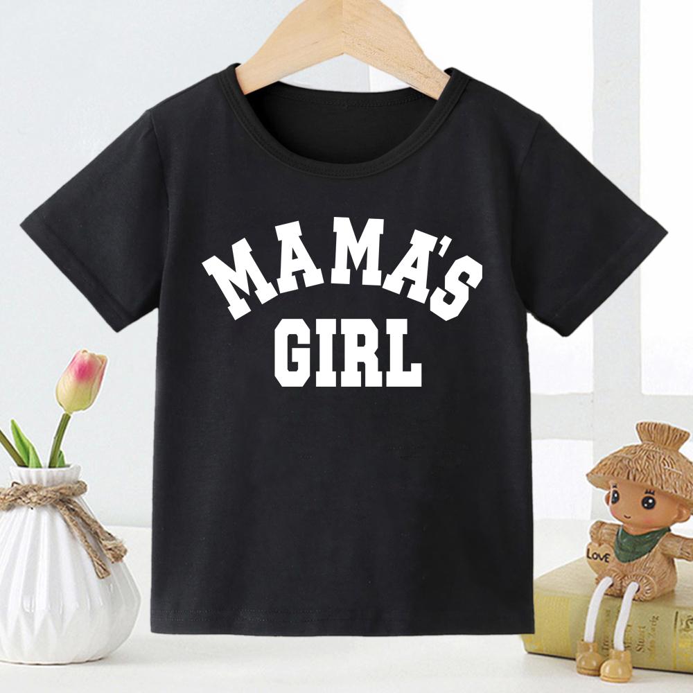 Mamas Boy Letter Kids Tshirt  Euroamerican Fashion Letterprinted Childrens Tshirt for Boys Girls Summer Polyester Fabric