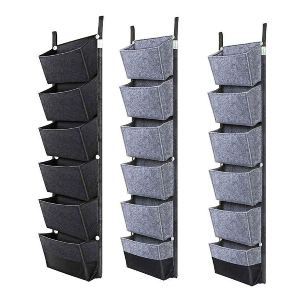 Waterproof 6 Pockets Planting Bags Felt Vertical Planting Bags Wall Mounted Planting Bags Garden