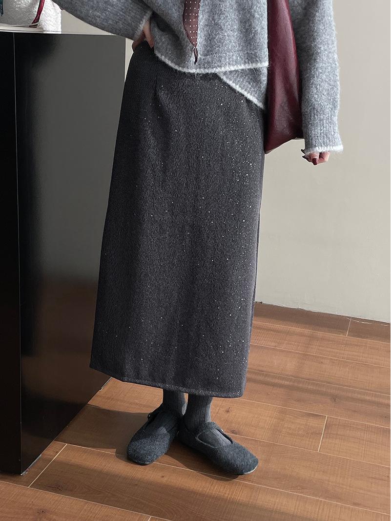 

Элегантная юбка-трапеция Taochuan [Starry Sky] из шерстяного твида YL667 Medium