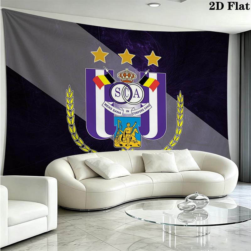 RSC Anderlecht Wall Tapestry Aesthetic Wall Hanging Printed Fabric Blanket Decorative Tapestries for Bedroom Living Room Home Decor