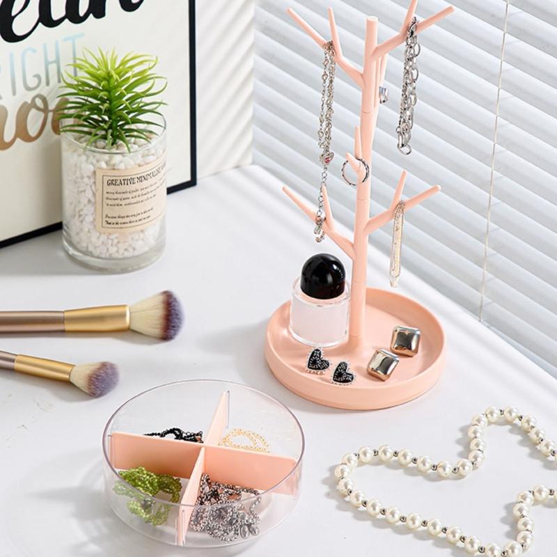 Spinning Jewelry Display Stand Multi Levels Storage Tower Holds Necklaces Earrings Pendants For Countertop