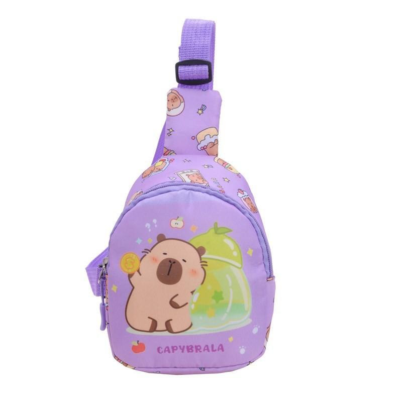 Cartoon Capybara Kids Pattern Single Shoulder Crossbody Chest Bag Gift Fashion