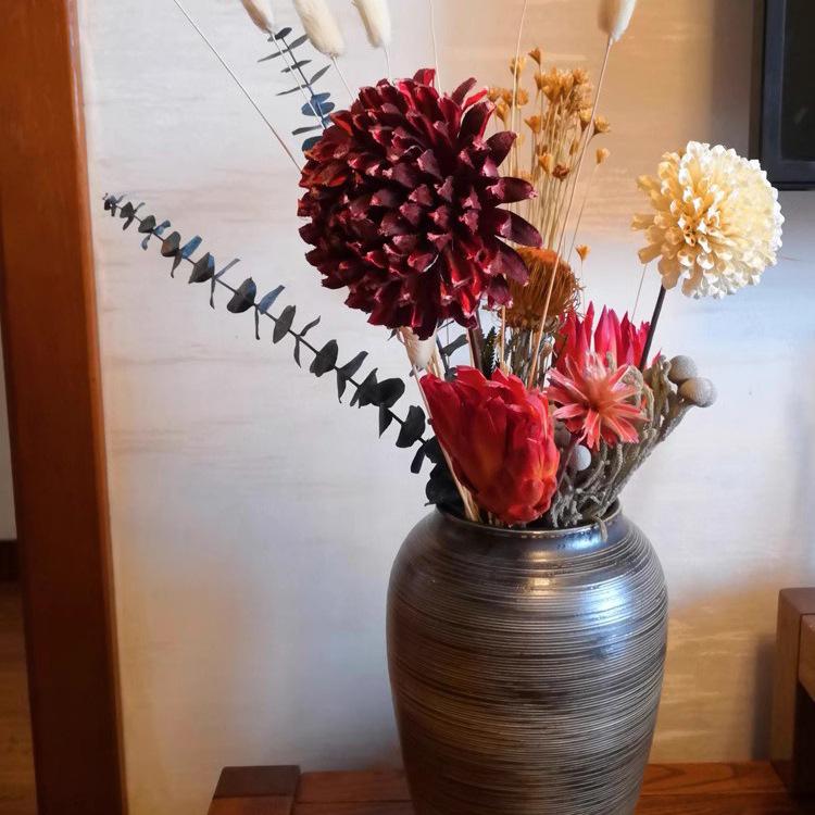 Jingdezhen Retro Keramikvase für frische/getrocknete Blumen – Hydroponischer Topf für Bonsai, Wohnzimmer-, Schlafzimmer- oder TV-Schrankdekoration.