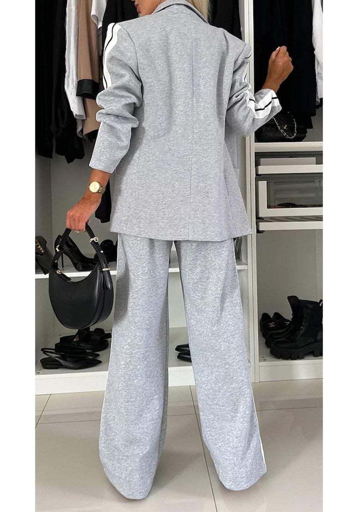 2026 Spring & Autumn Women's Long Sleeve Lapel Casual Suit Set (Two-Piece)