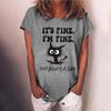 Summer Round Neck 3D Animal Print Top Fashionable Casual Short Sleeved Women's T-shirts