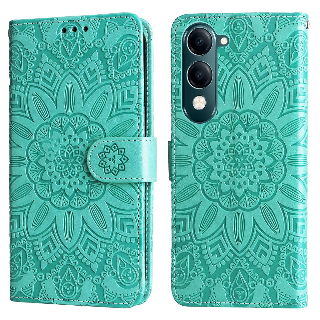 For Vivo Y29s 5G/Y04 4G Case Sunflower Imprint Leather Wallet Phone Cover