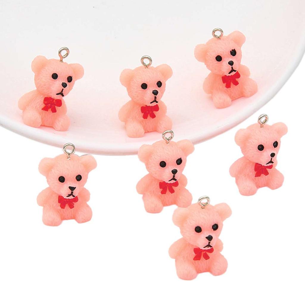 4 sztuk żywica Cartoon uciekają niedźwiedzie zawieszki Charms do tworzenia biżuterii naszyjniki ze zwierzętami kolczyki dokonywanie akcesoriów