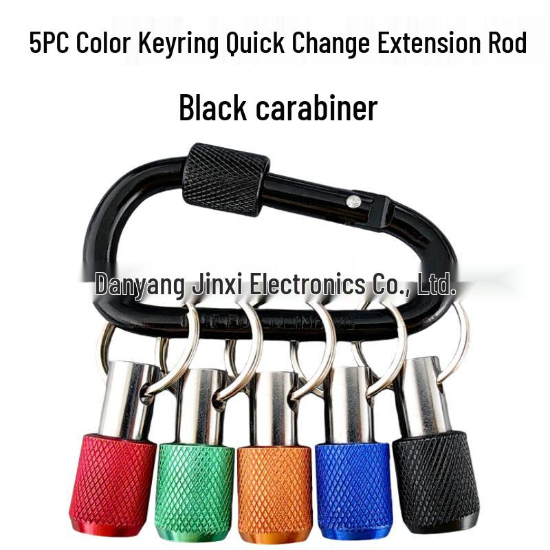 5-Piece Colorful Carabiner Socket 1/4" Hex Shank Extension Rod Set with Quick Release
