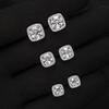 S925 Sterling Silver Moissanite Square Stud Earrings - 50 Points to 2 Carats, Light Luxury High-End Design