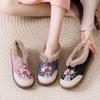 Winter velvet thickened classical retro embroidered cotton shoes versatile comfortable cotton shoes embroidered shoes