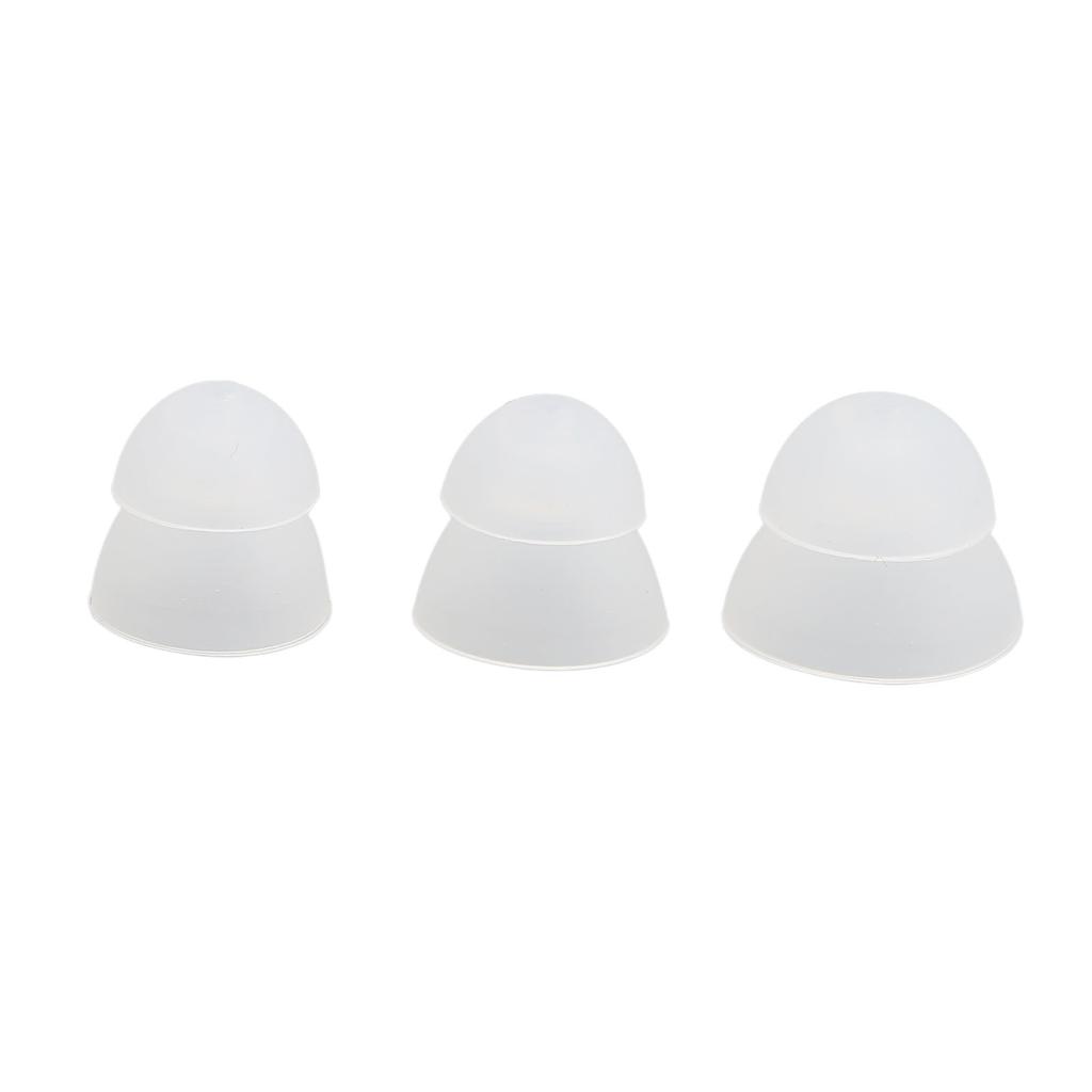 15pcs Hearing Amplifier Eartip 2 Layers Detachable Silicone Hearing Amplifier Accessories S M L White Transparent