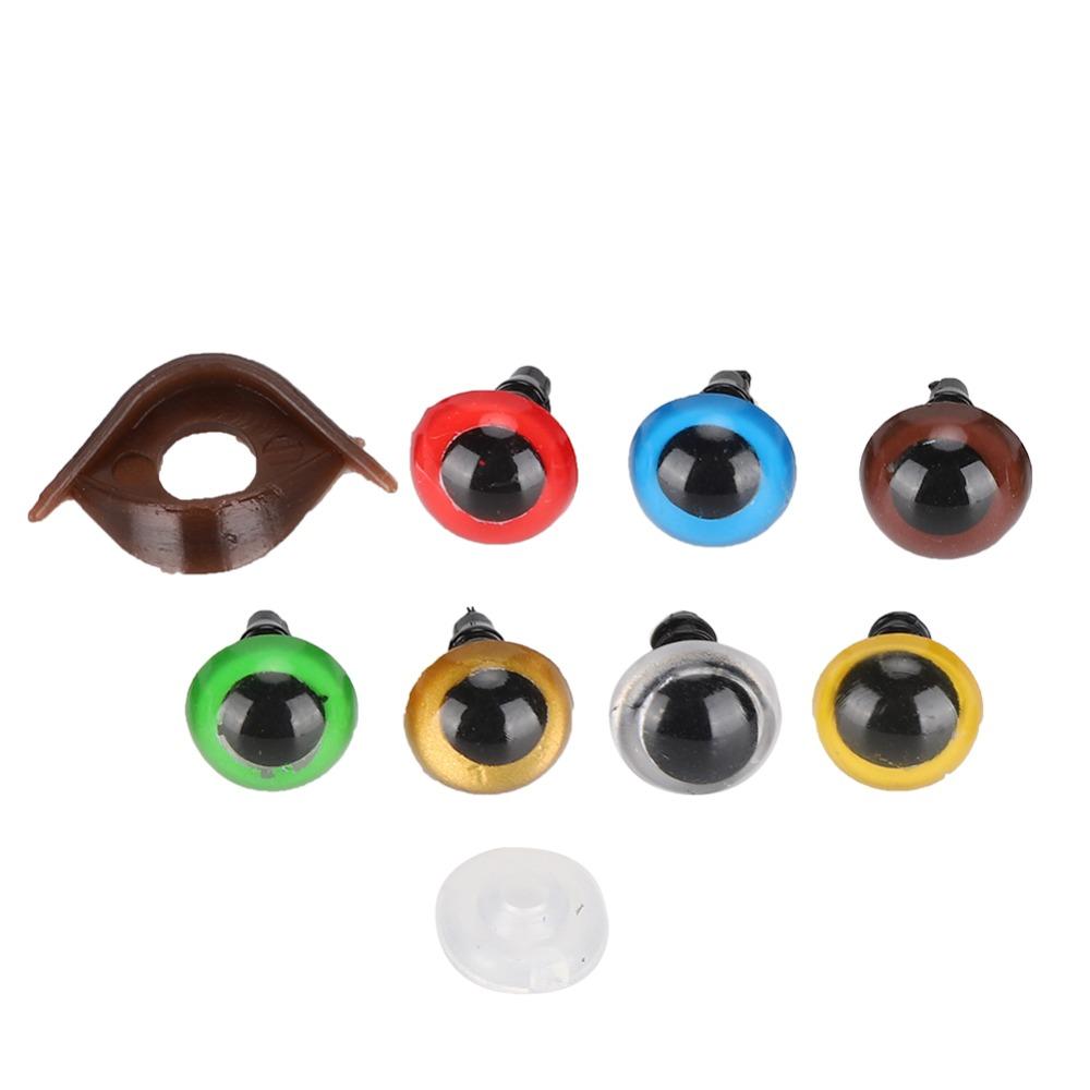 100pcs With Washer Plastic Safety Eyes Mix Color Puppet Toy Eyes Craft Eyes Animal Dolls