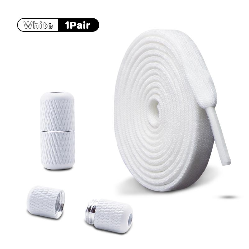 1 Paio 8mm di larghezza lacci piatti colorati Fibbia a Capsula Lacci Senza Nodo Lacci Elastici Scarpe da Ginnastica Unisex Pigri Accessori per Scarpe