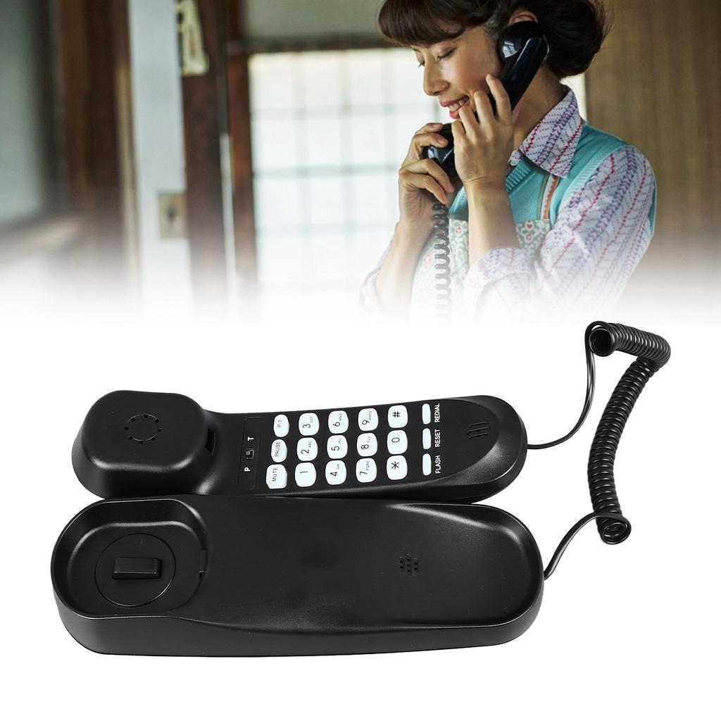 Wall Mountable Telephone Multifunctional Clear Sound Corded Landline Phone for Home Hotel
