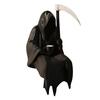 Sitting Grim Reaper Figurine Black Robe Man Ornament Gothic Faceless Man
