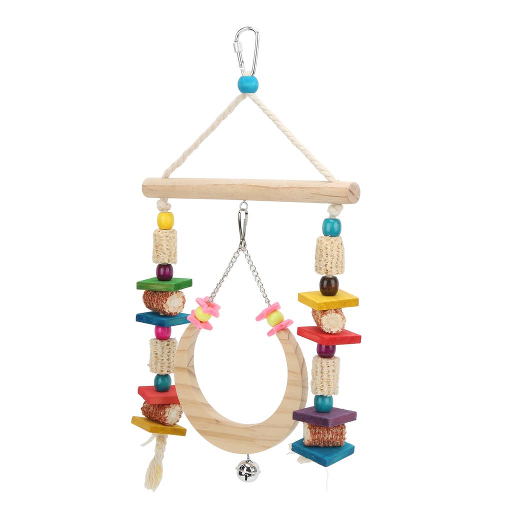 Vogelspielzeug zum Kauen, natürliches Holz, Maiskolben-Papageienschaukel für kleine Sittiche, Wellensittiche, Aras, Sittiche, Finken und Unzertrennliche