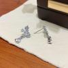 Crystal Butterfly Droplet Earrings Temperament Ladies' Ear Accessories Zircon Ear Stud  Girls