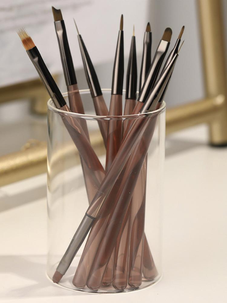 

Stylish Handles Gel Nail Art Fine Line Painting Professional Home Use Tool Kit 9Pcs Nail Brush Set Detail Work Pens