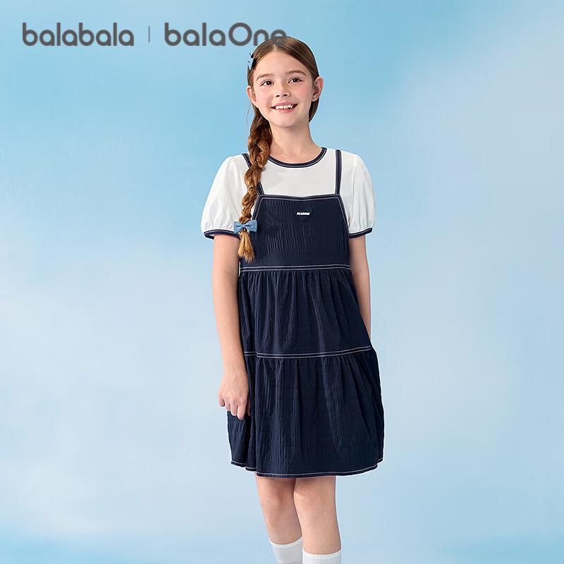 Balabala Girls' Lightweight Faux Two-Piece Summer Dress