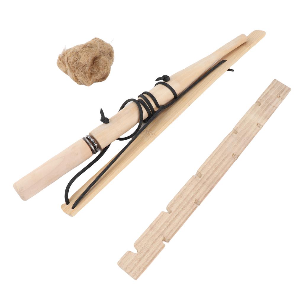 Wood Drilling Fire Making Tool Survival Emergency Ignitor Kit for Outdoor Camping(1 Person)