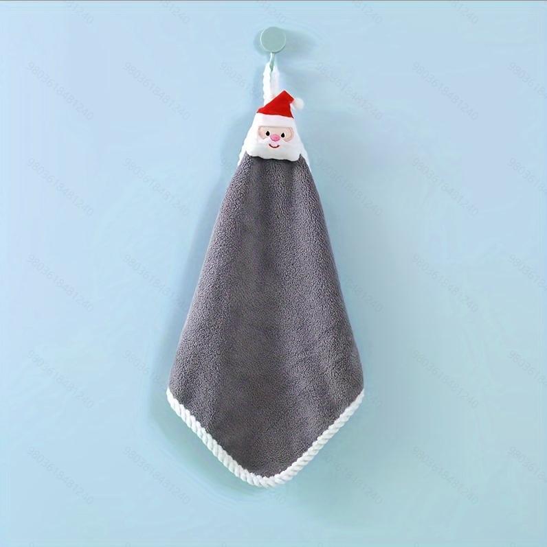 

1 шт. Коралловое мягкое полотенце для рук, абсорбирующая ткань, кухонные салфетки, принадлежности для ванной, мультяшная подвесная ткань, кухонные аксессуары темно серый