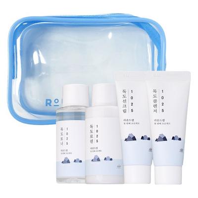 1025 Dokdo Travel Kit – Toner 50ml + Lotion 50ml + Sunscreen 20ml + Cleanser 20ml + Pouch
