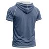 Men’s Shirts Short Sleeves Hooded T-shirts Fitness Tops Summer Casual Wear Pullover Hoodie