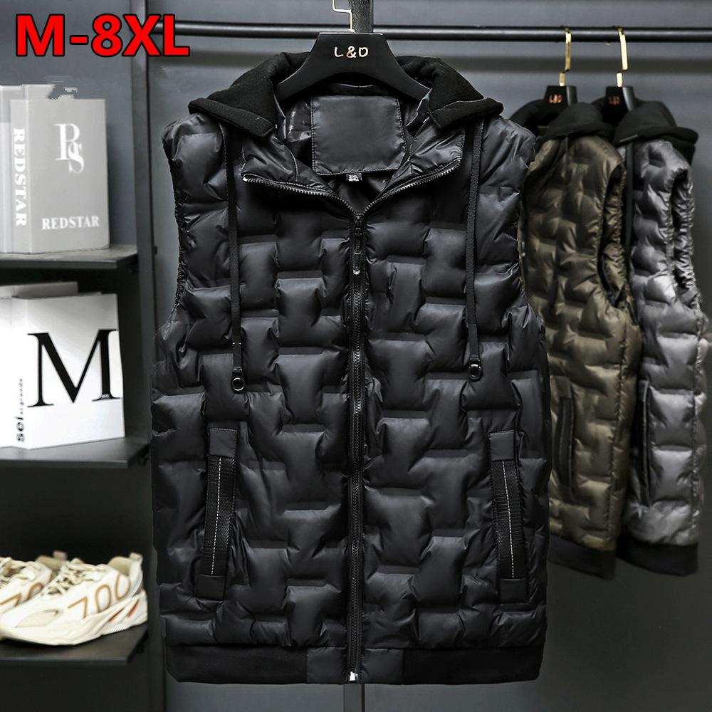 

Autumn Winter Men Cotton Vest Jacket Sleeveless Down Waistcoat Jacket Male Casual Vest Coat XXL чёрный