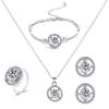 4Pcs/Set Necklace Earrings Ring Bracelet Hollow Out Heart Pendant Jewelry Korean Style Simple Jewelry Set for Daily Wear