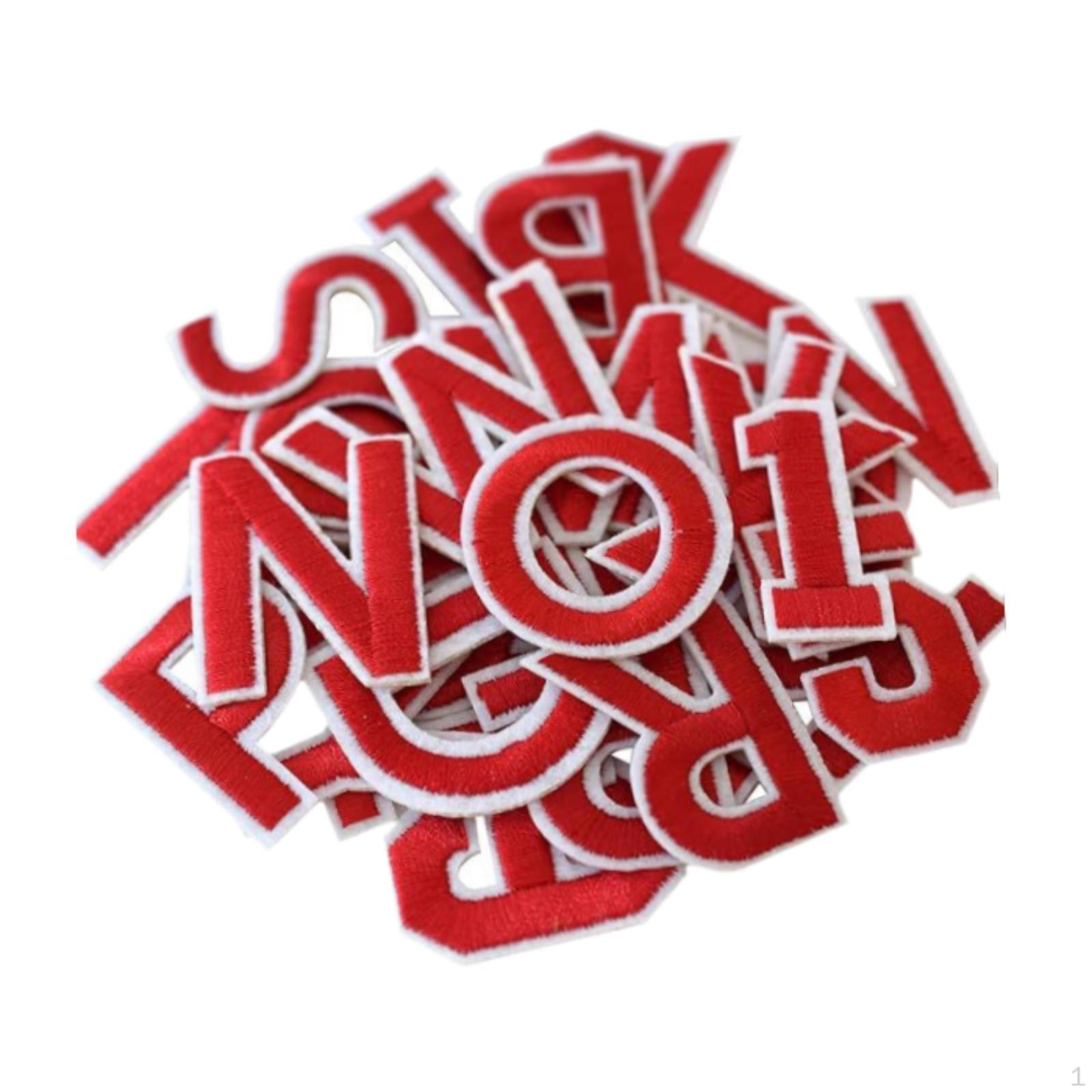 

Аппликация Нашивки с вышитыми буквами и цифрами для юбки красный