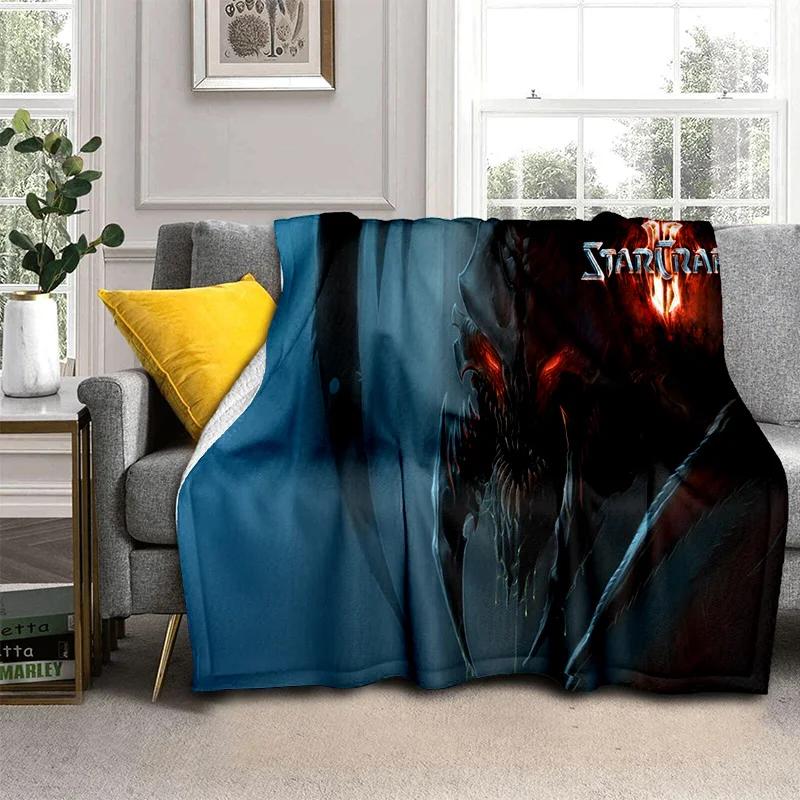 3D Retro Game StarCraft Gamer Blanket,Soft Throw Blanket for Home Bedroom Bed Sofa Picnic Travel Office Rest Cover Blanket Kids